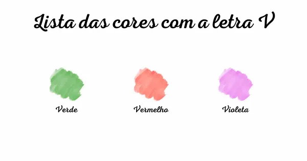 Lista das cores com a letra V