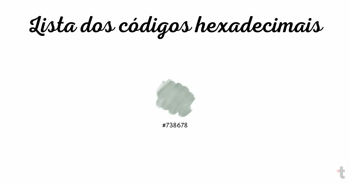 Lista dos códigos hexadecimais das cores com a letra X