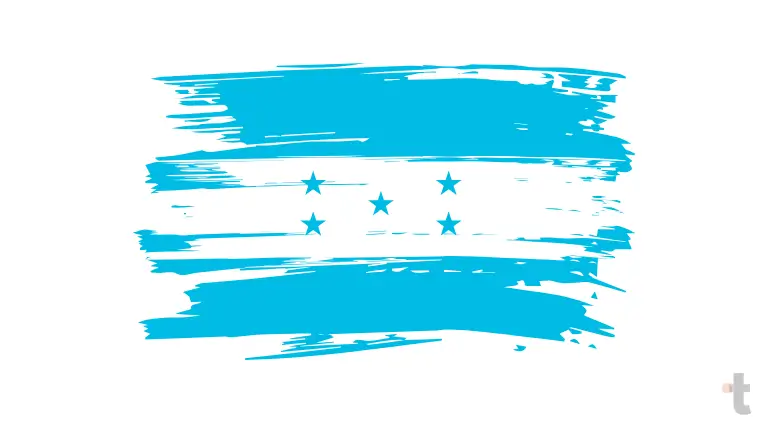 Três faixas (azul, branca, azul) com cinco estrelas centrais representando a união centro-americana
