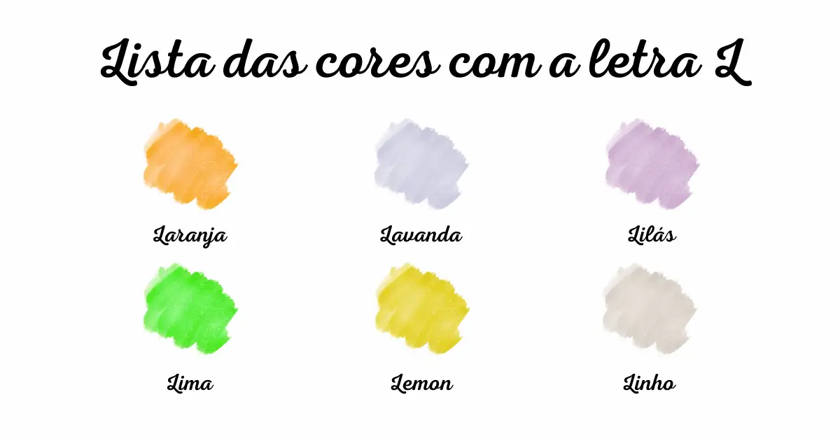 Lista das cores com a letra L