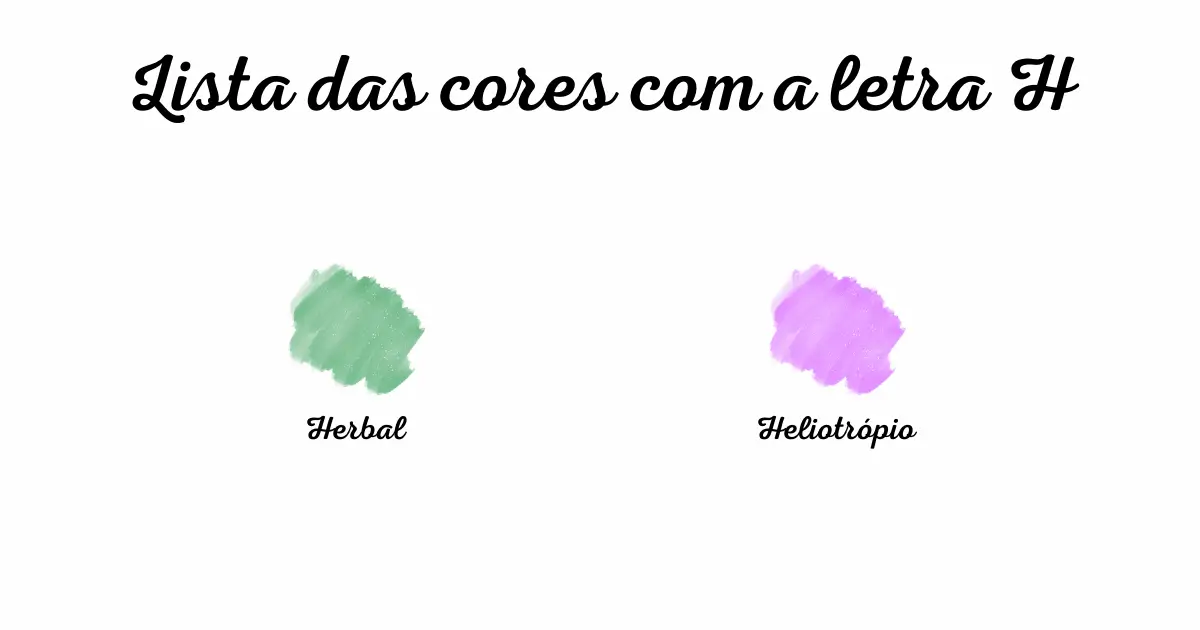 Lista das cores com a letra H