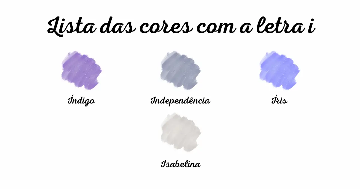 Lista das cores com a letra I