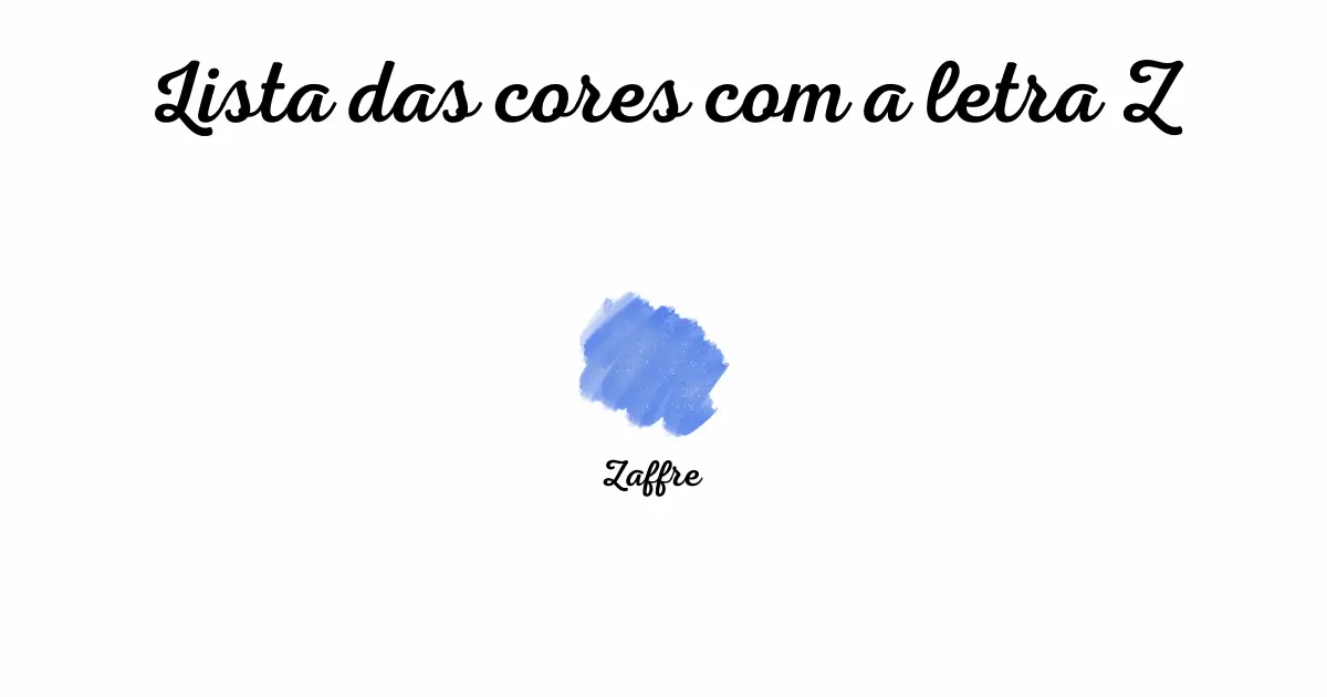 Lista das cores com a letra Z