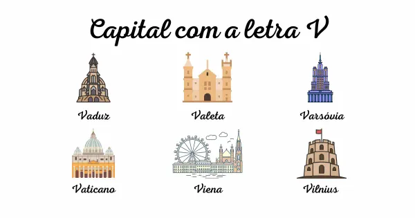 Lista das capitais e dos seus monumentos, organizada por ordem alfabética, começando com a letra V