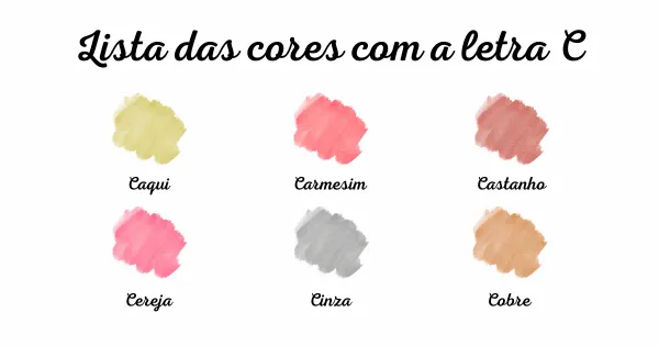 Lista das cores com a letra C