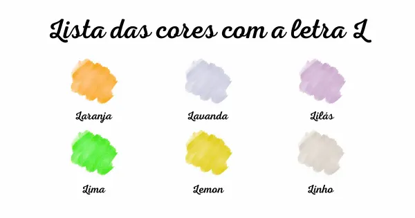 Lista das cores com a letra L