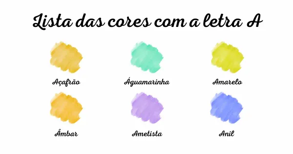 Lista das cores com a letra A