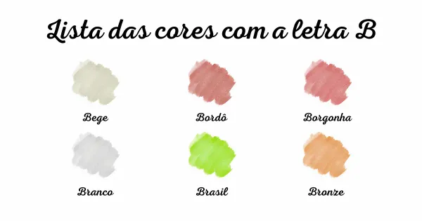 Lista das cores com a letra B