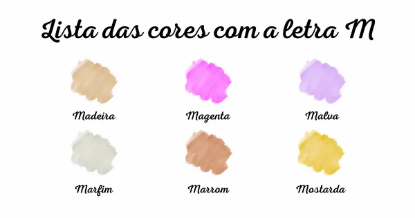 Lista das cores que começam com a letra M