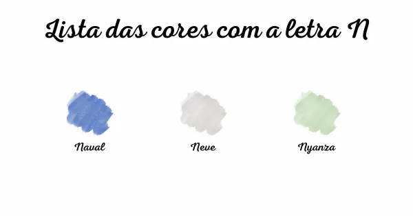 Lista das cores com a letra N